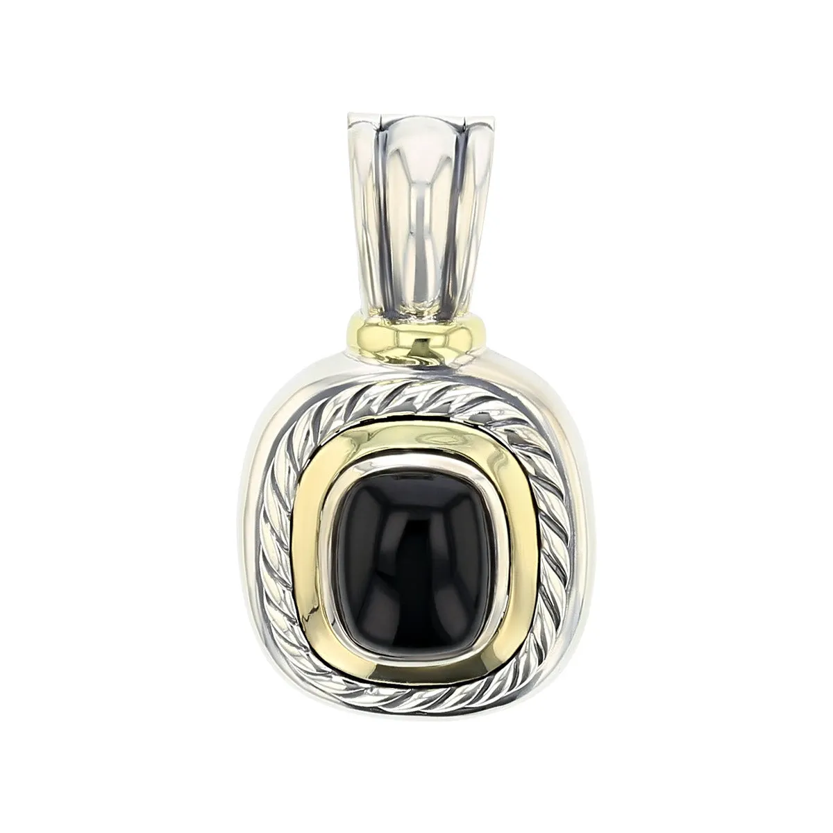 David Yurman Silver and Gold Black Onyx Albion Pendant