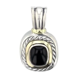 David Yurman Silver and Gold Black Onyx Albion Pendant