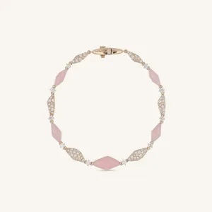 Decò bracelet with pink opals and white diamonds