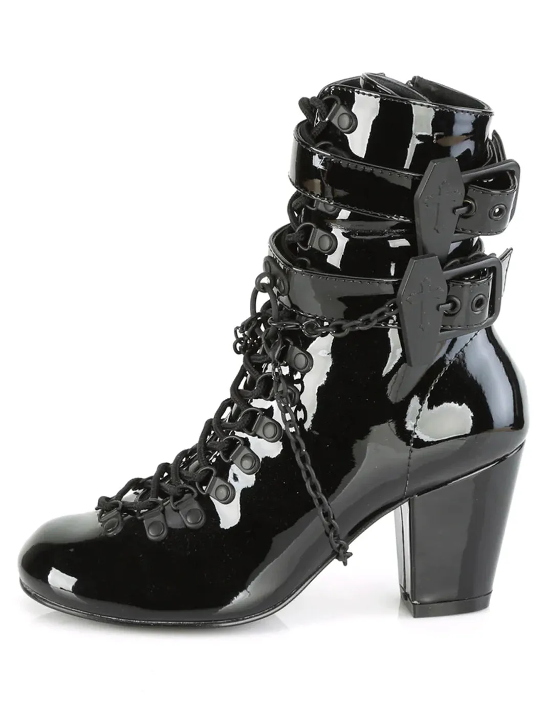 DEMONIA VIVIKA-128 - BLACK PATENT ✰ PRE ORDER ✰