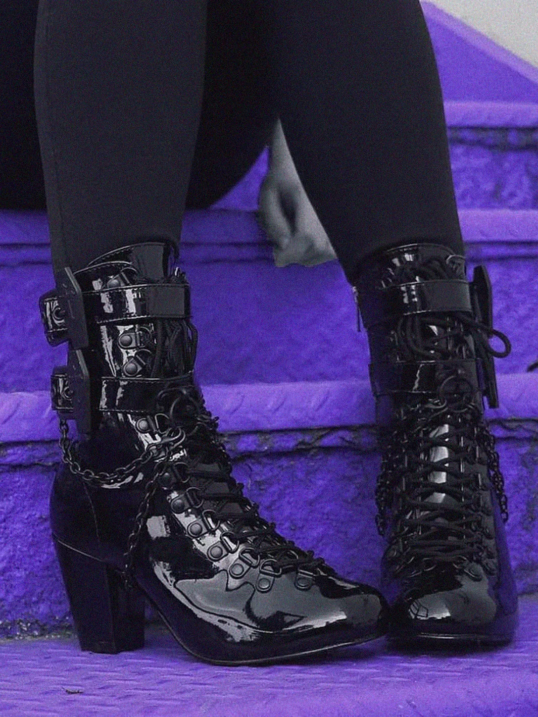 DEMONIA VIVIKA-128 - BLACK PATENT ✰ PRE ORDER ✰