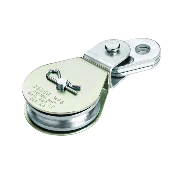 DEUER DB-30E Cable Block, 5/16 in Rope, 480 lb Working Load, 2 in Sheave, Zinc