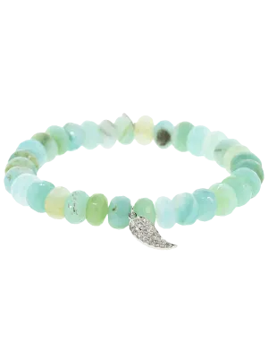 Diamond Pave Mini Wing Peruvian Opal Bracelet