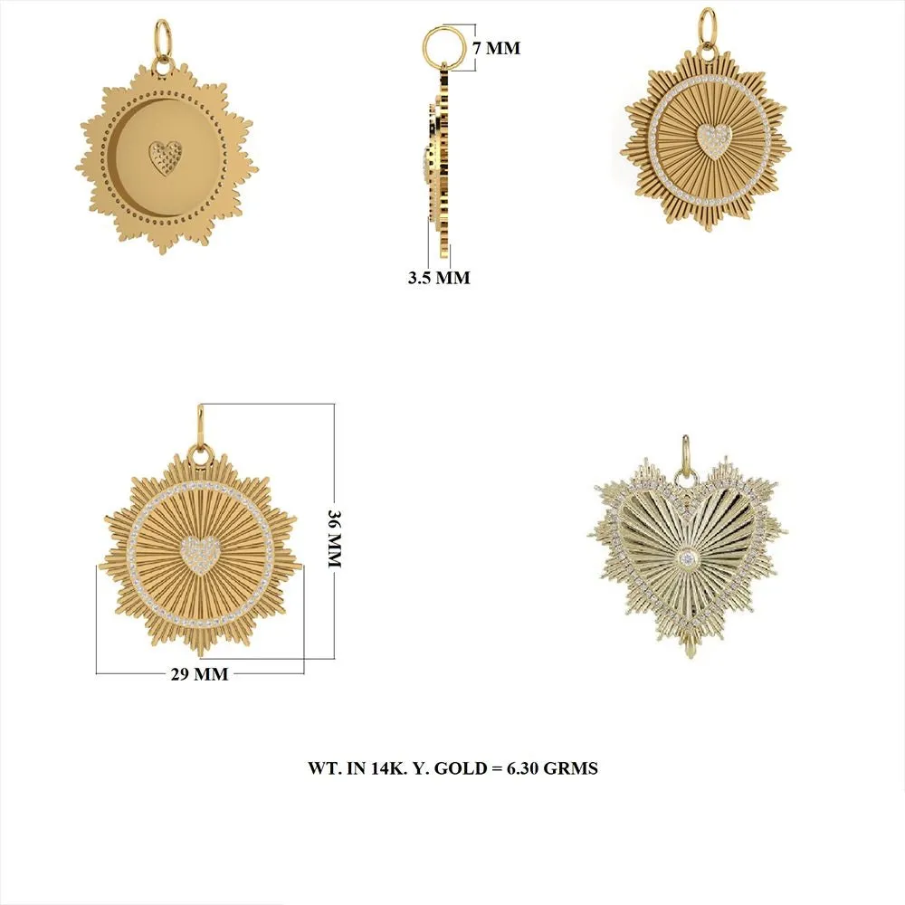 Diamond Sunrays Pendant 29mm