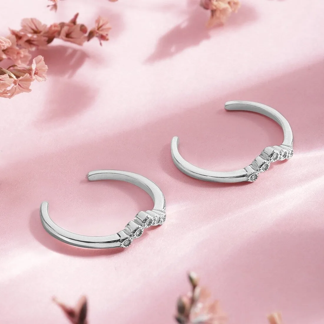 Dreamy Wishbone Silver Adjustable 925 Silver Toe Ring