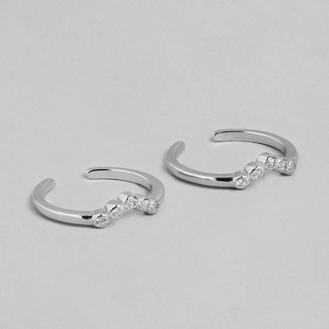 Dreamy Wishbone Silver Adjustable 925 Silver Toe Ring