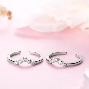 Dreamy Wishbone Silver Adjustable 925 Silver Toe Ring