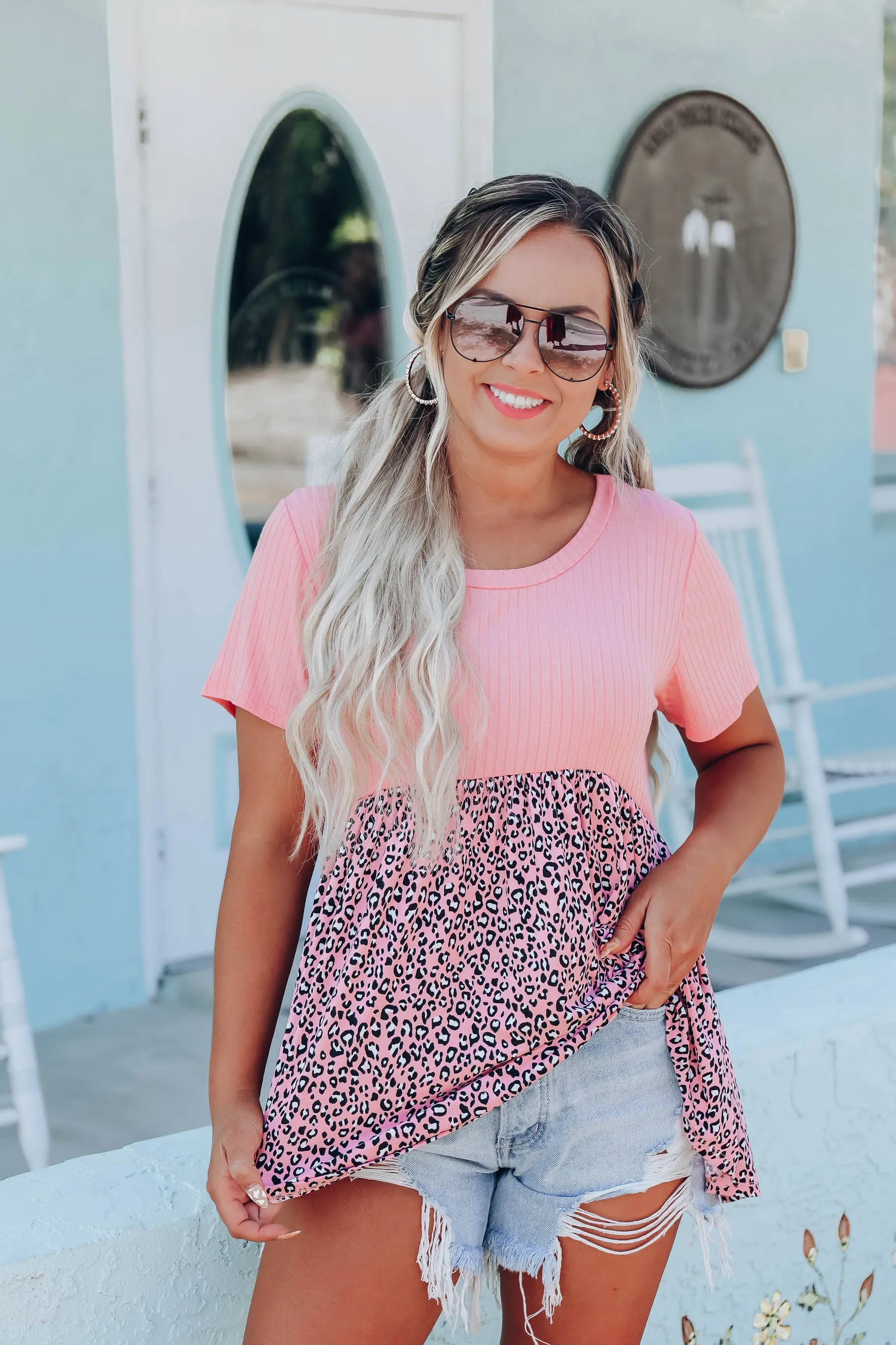 Feelin' Fierce Babydoll Top - Coral