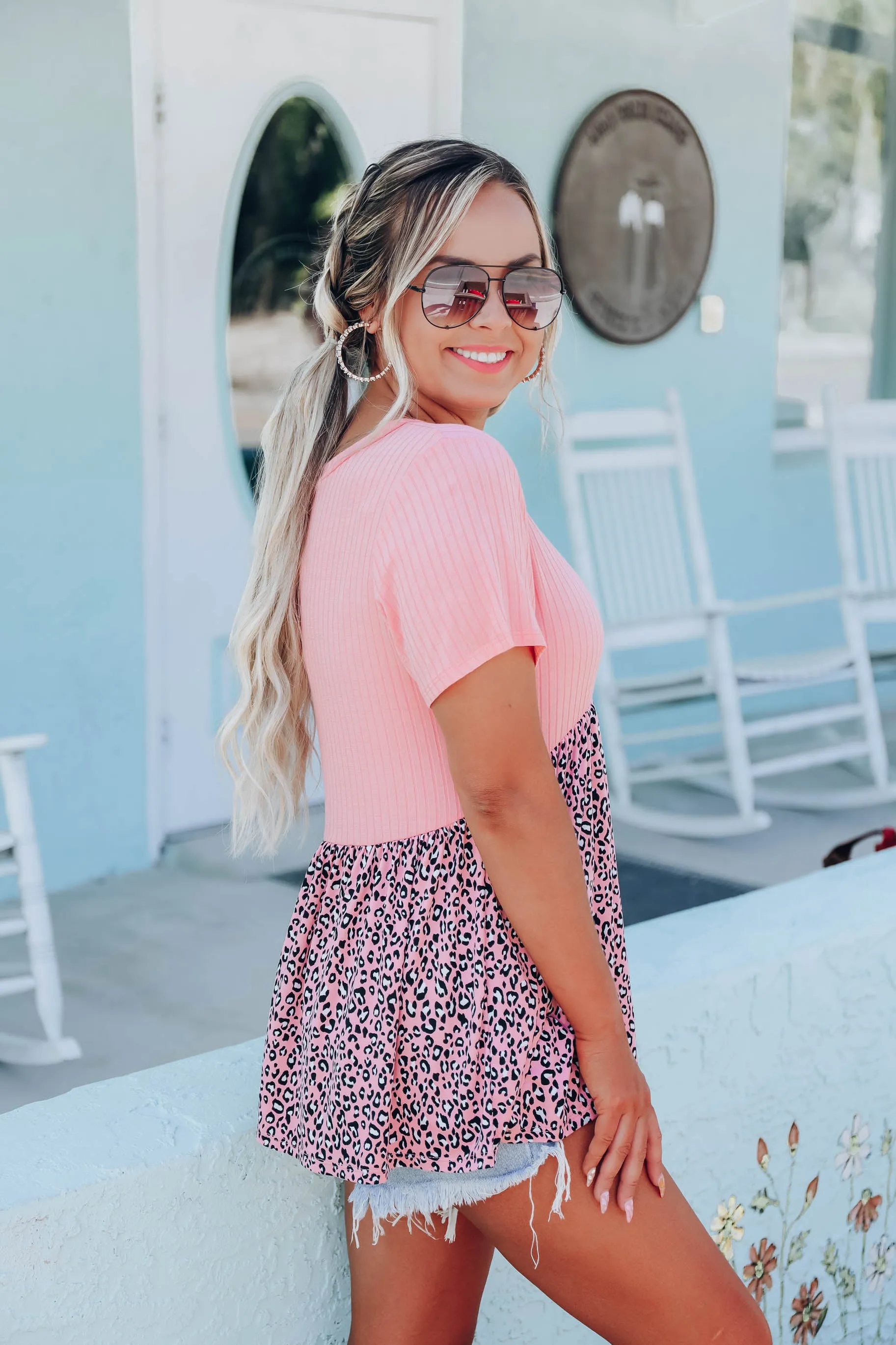 Feelin' Fierce Babydoll Top - Coral