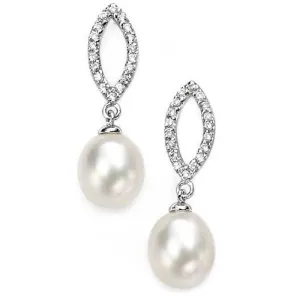 FIORELLI WHITE FRESHWATER PEARL & CZ EARRINGS E3860W