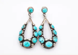 Frank Patania Sr. Sterling Natural Turquoise Drop Earrings