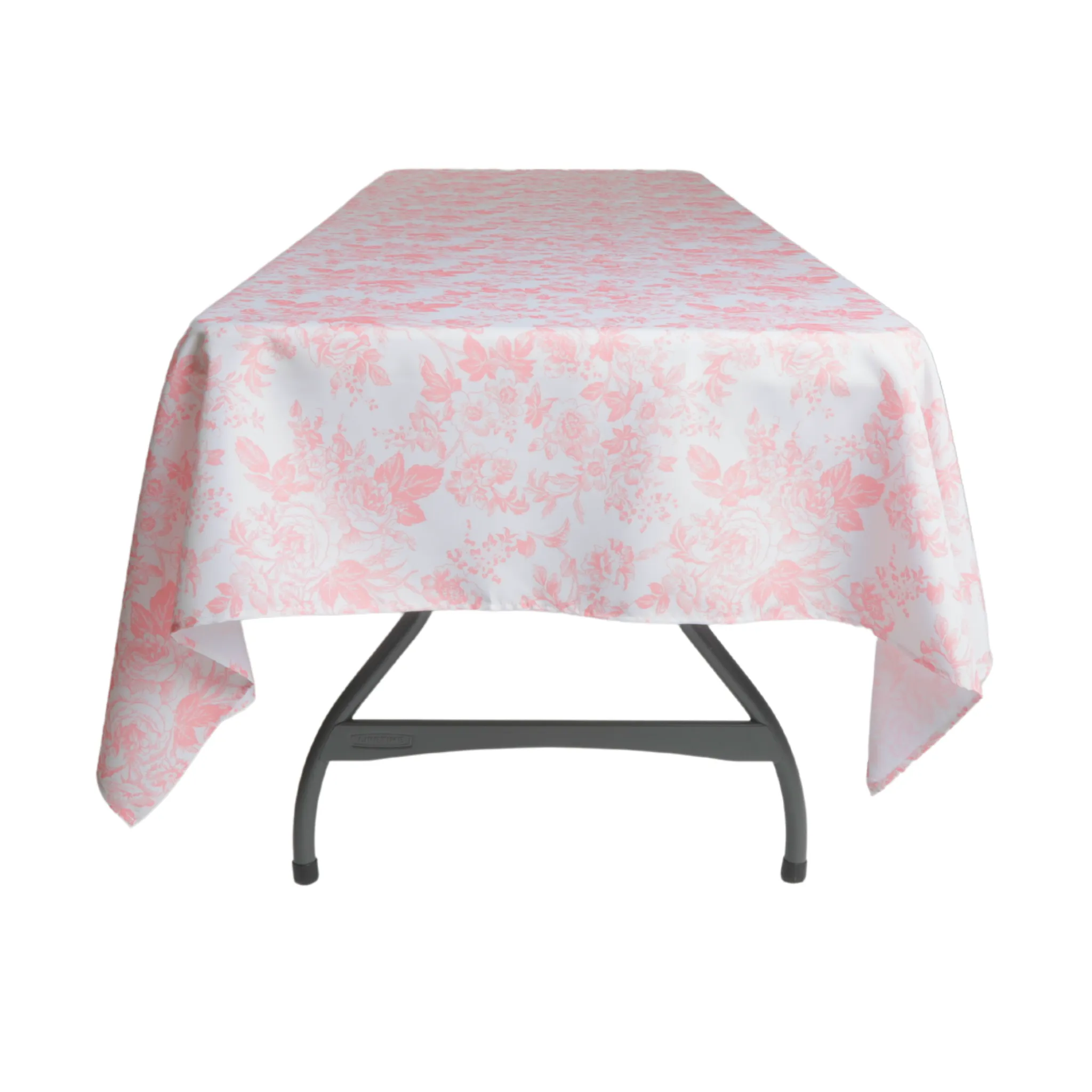 French Toile 60"x120" Rectangular Tablecloth - Coral