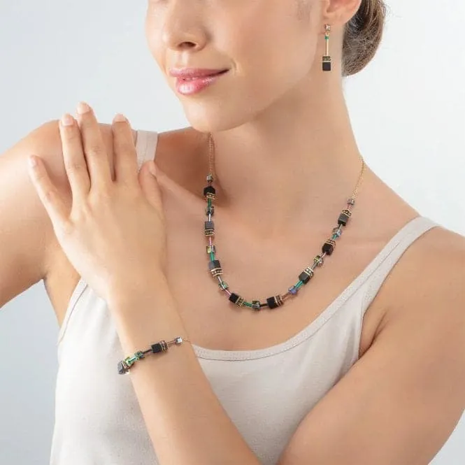 GeoCUBE® Iconic Nature Black Multicolour Chain Necklace 3035/10-1315