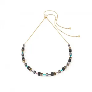 GeoCUBE® Iconic Nature Black Multicolour Chain Necklace 3035/10-1315