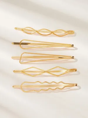 Geometric Design Hairpin 5pcs for Women Barrette Styling Hair Accessories