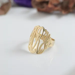 Gold Monogram Ring~7/8 Inch by Purple Mermaid Designs