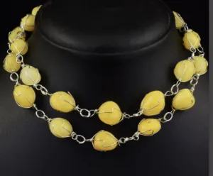 Gorgeous 46.00 Gmz Genuine Onyx And Tibet Silver Necklace