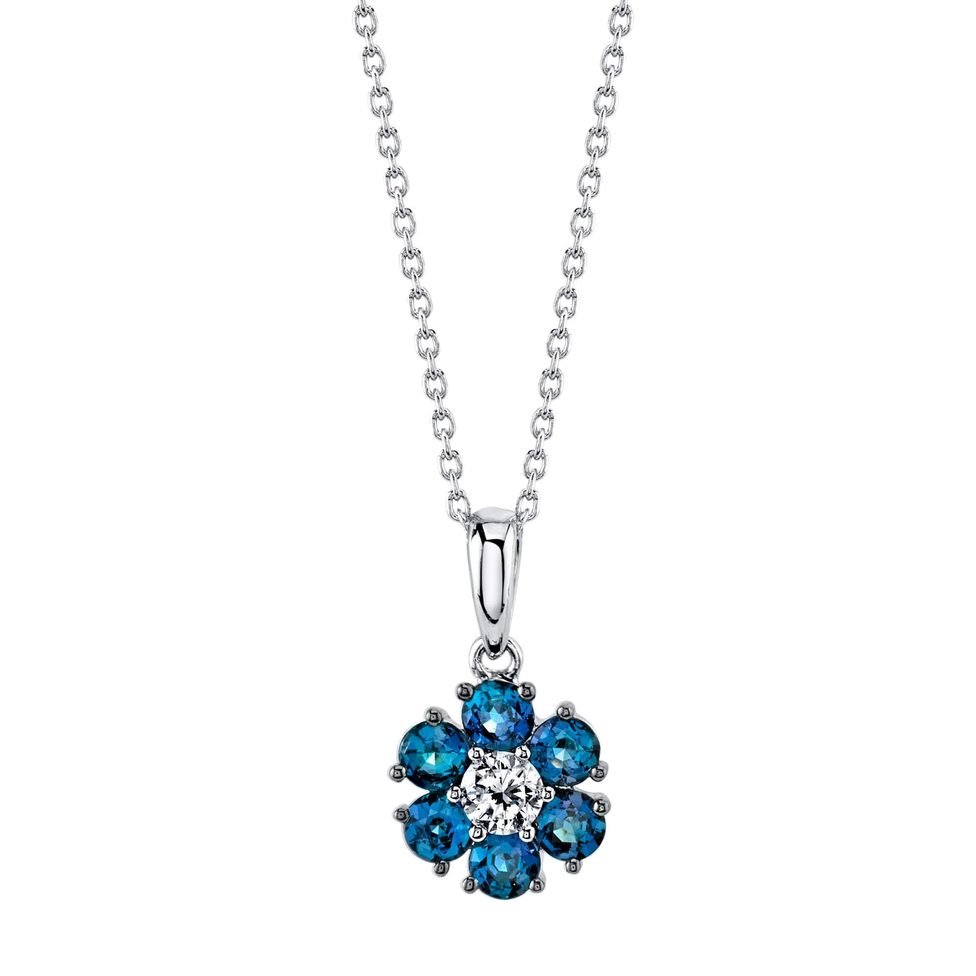 Graceful Floret - 18K White Gold Natural Alexandrite Pendant