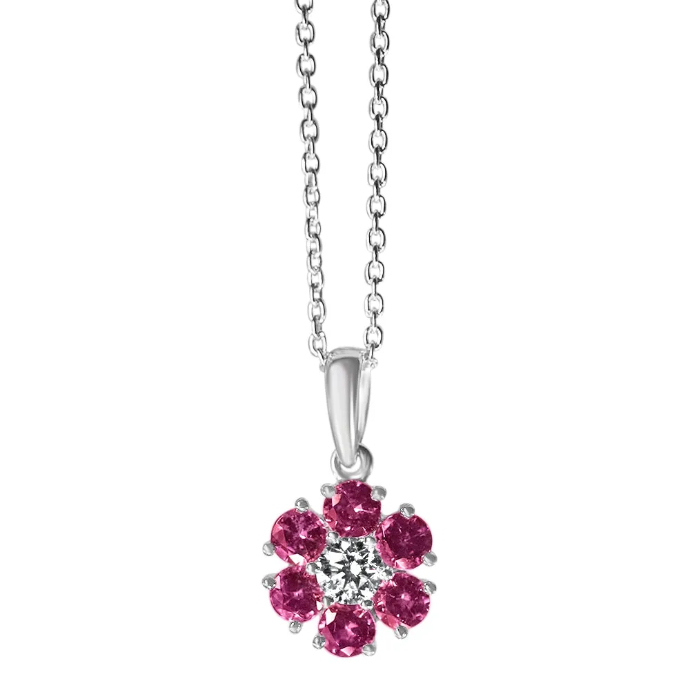 Graceful Floret - 18K White Gold Natural Alexandrite Pendant