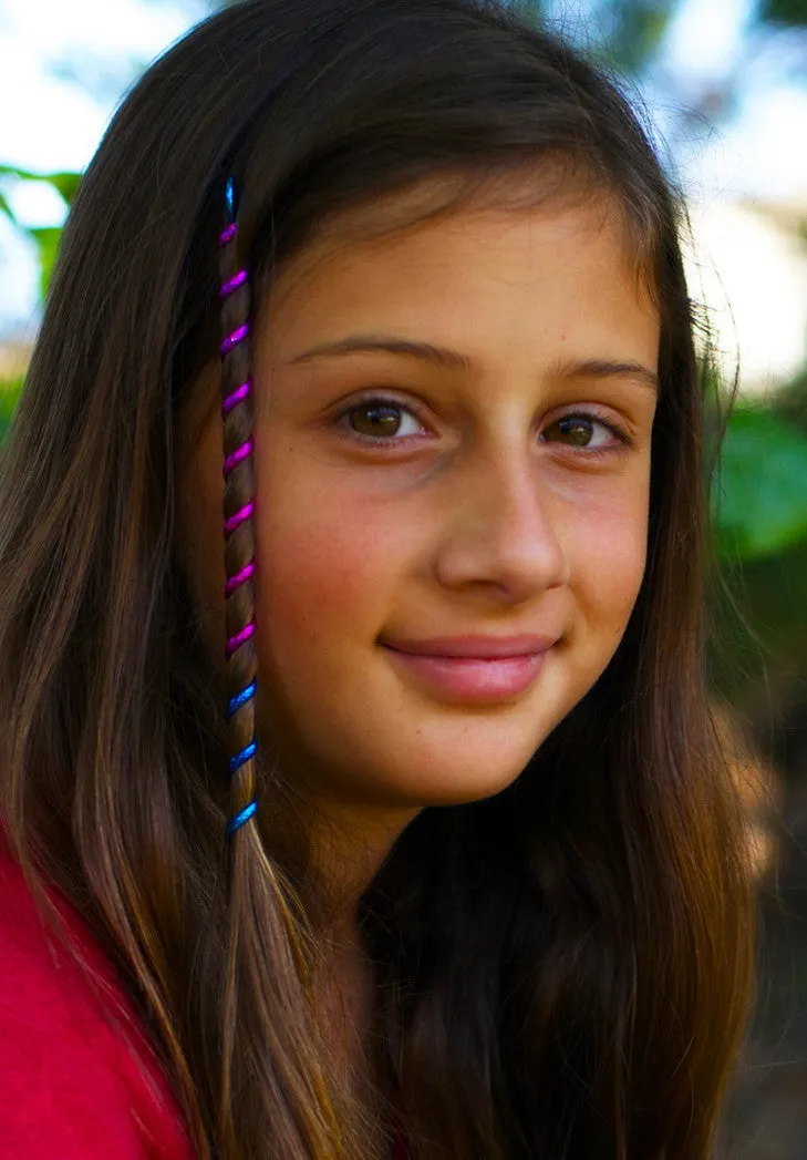 Hair Twister Blue Rainbow - 6 " Mini Hair Wrap