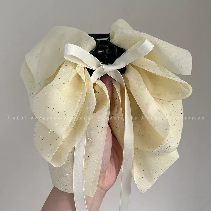 Hairpin chiffon bow grabber hair accessories for women