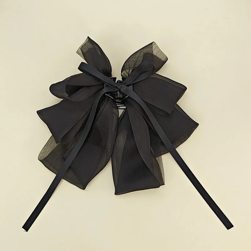 Hairpin chiffon bow grabber hair accessories for women