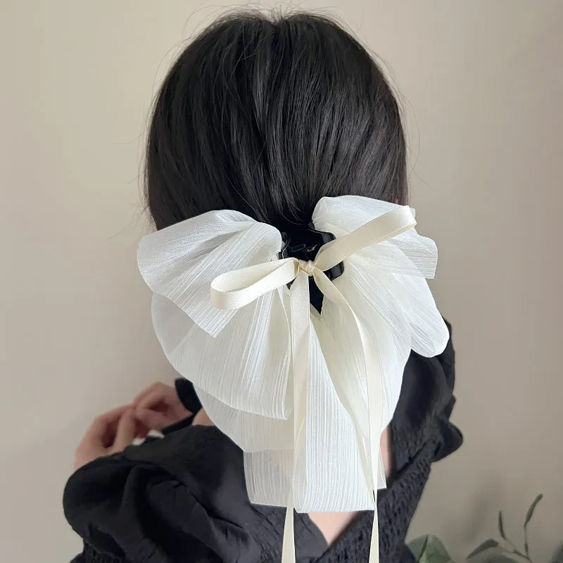 Hairpin chiffon bow grabber hair accessories for women