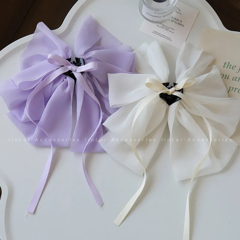 Hairpin chiffon bow grabber hair accessories for women