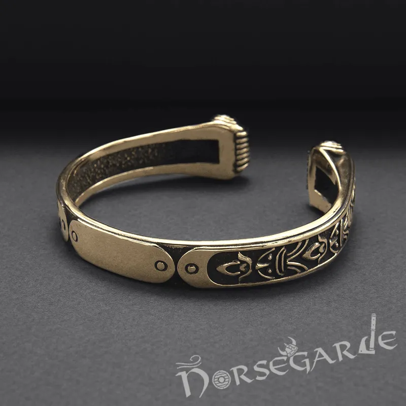 Handcrafted Valhalla Warrior Torc Bracelet - Bronze
