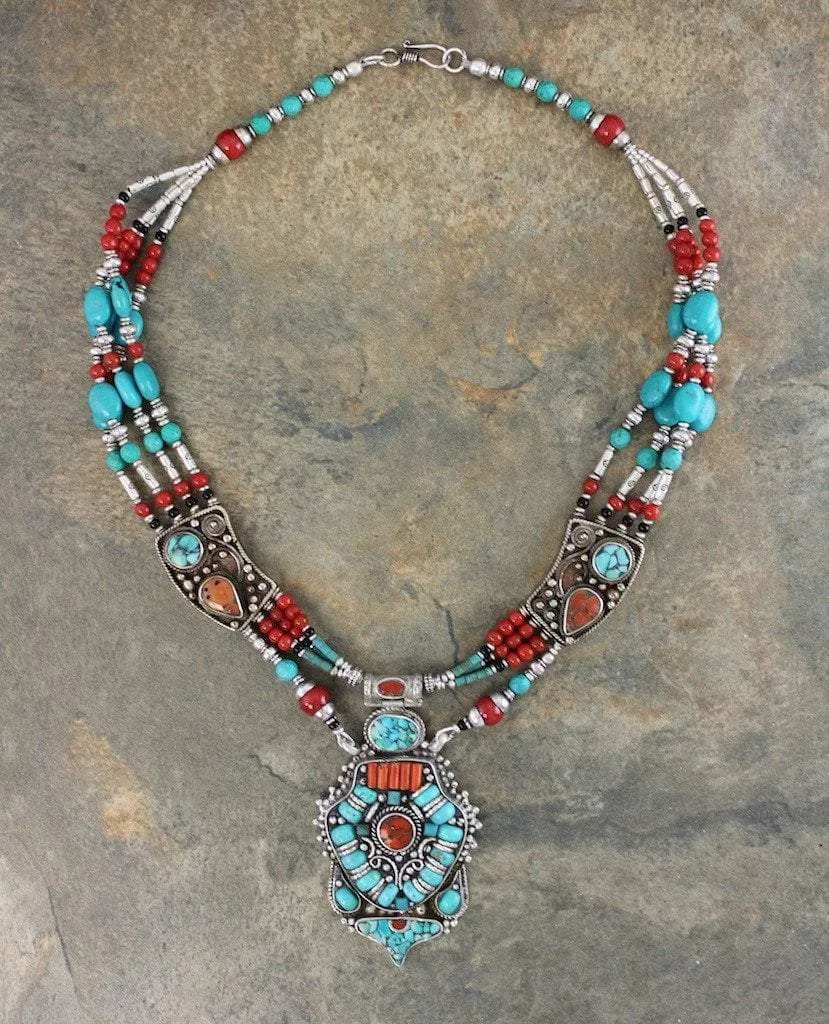 Handmade Tibetan Karma Dolma Necklace