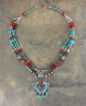Handmade Tibetan Karma Dolma Necklace
