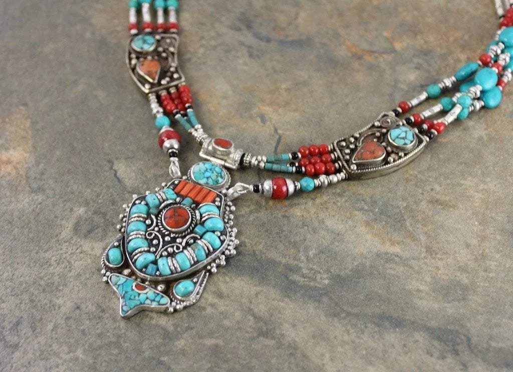 Handmade Tibetan Karma Dolma Necklace