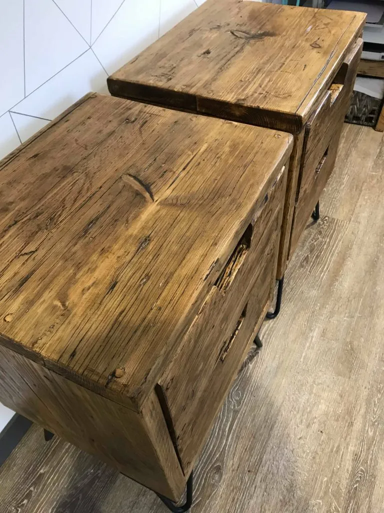 'Haytor' Rustic Wooden Bedside Tables with Drawers