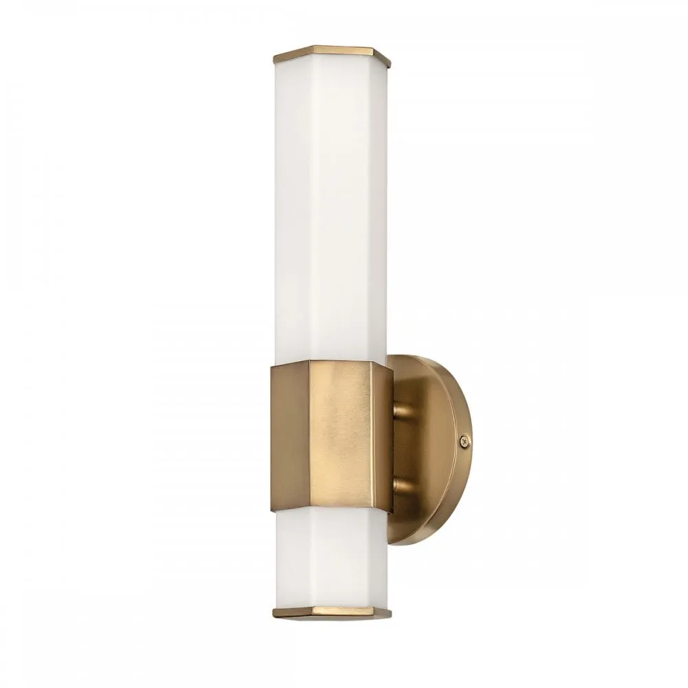 Hinkley Lighting QN-FACET-LED1-HB-BATH Facet 1 Light LED Bathroom Wall Light Heritage Brass