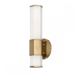 Hinkley Lighting QN-FACET-LED1-HB-BATH Facet 1 Light LED Bathroom Wall Light Heritage Brass
