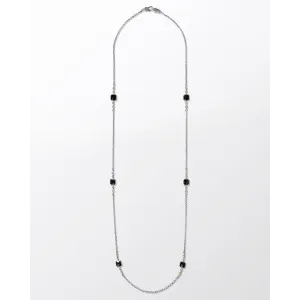 Konstantino Anthos Collection Silver and Gold Black Onyx Ivy Station Necklace