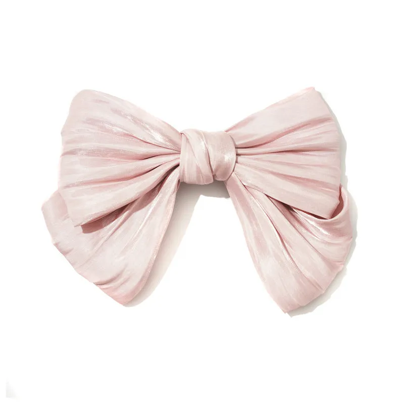 Ladies Hairpin Candy Color Pleated Big Bow Spring Clip