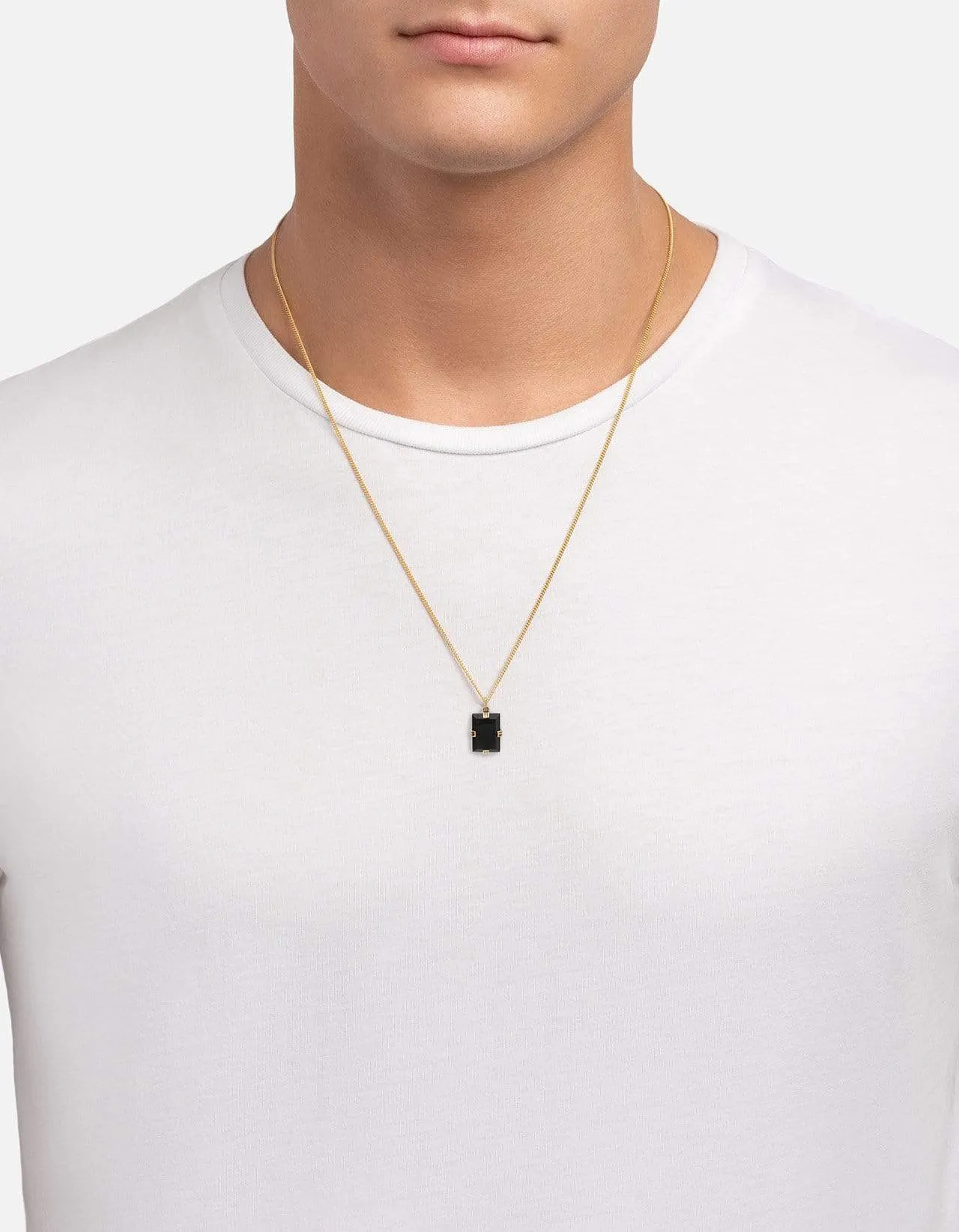 Lennox Onyx Necklace, Gold