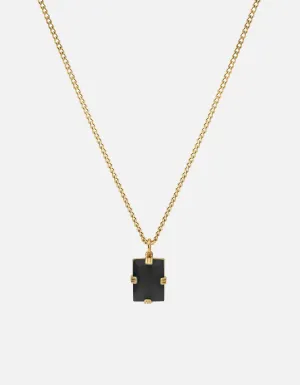 Lennox Onyx Necklace, Gold