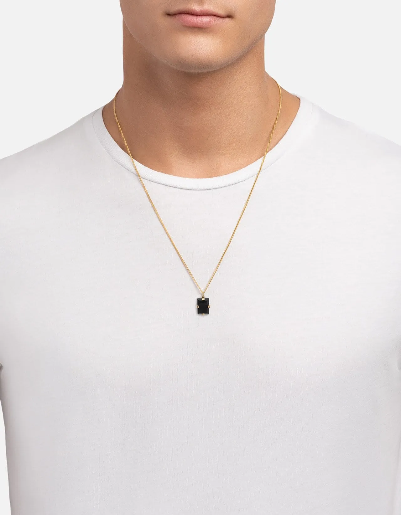 Lennox Onyx Necklace, Gold
