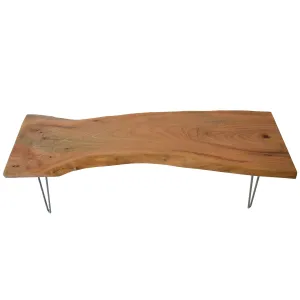 Light Wood Reclaimed Live Edge Coffee Table