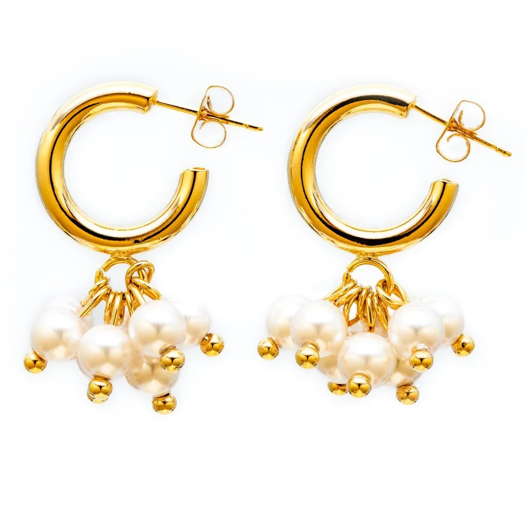 LUV AND BART ELSA PEARL CLUSTER EARRING