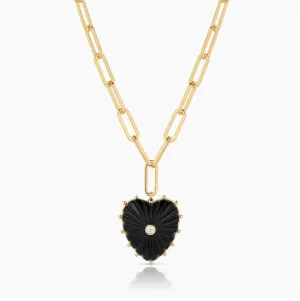 Malene Onyx Heart Necklace