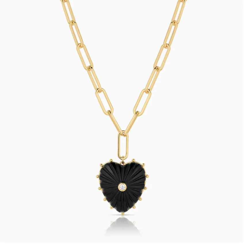 Malene Onyx Heart Necklace