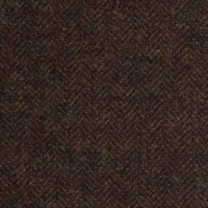 Medium Brown Herringbone Coral Tweed All Wool
