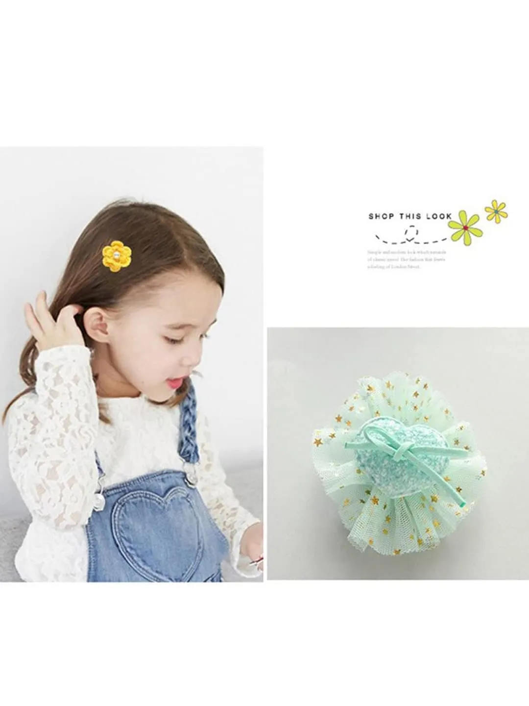 Melbees by Yellow Chimes Kids Hair Accessories for Girls Hair Accessories Combo Set Yellow 10 Pcs Baby Girl's Hair Clips Set Cute Claw Clip Bow Clips For Girls Assortment Gift for Kids Teens Toddlers