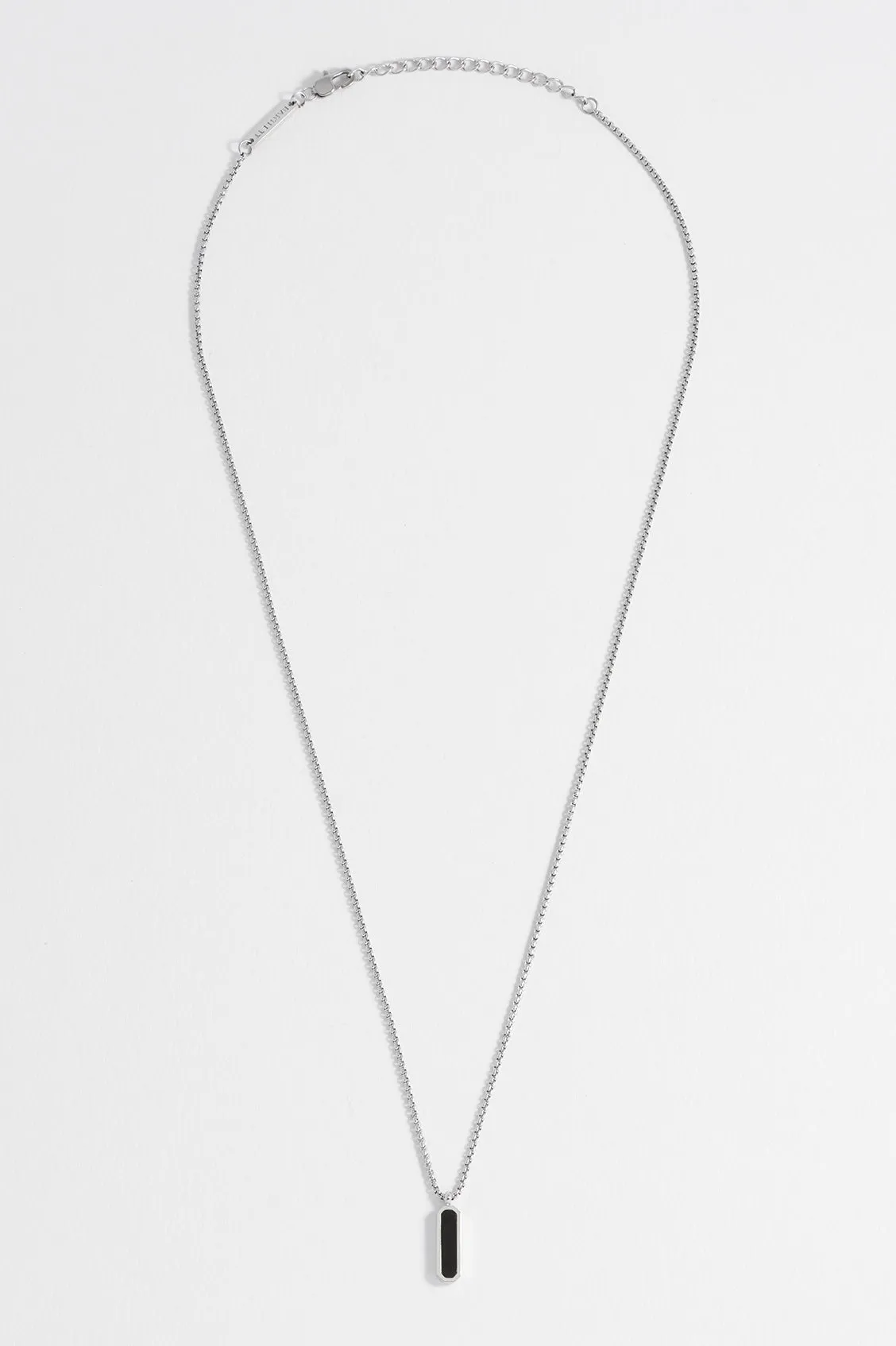 Mens Gemstone Tag Pendant Necklace