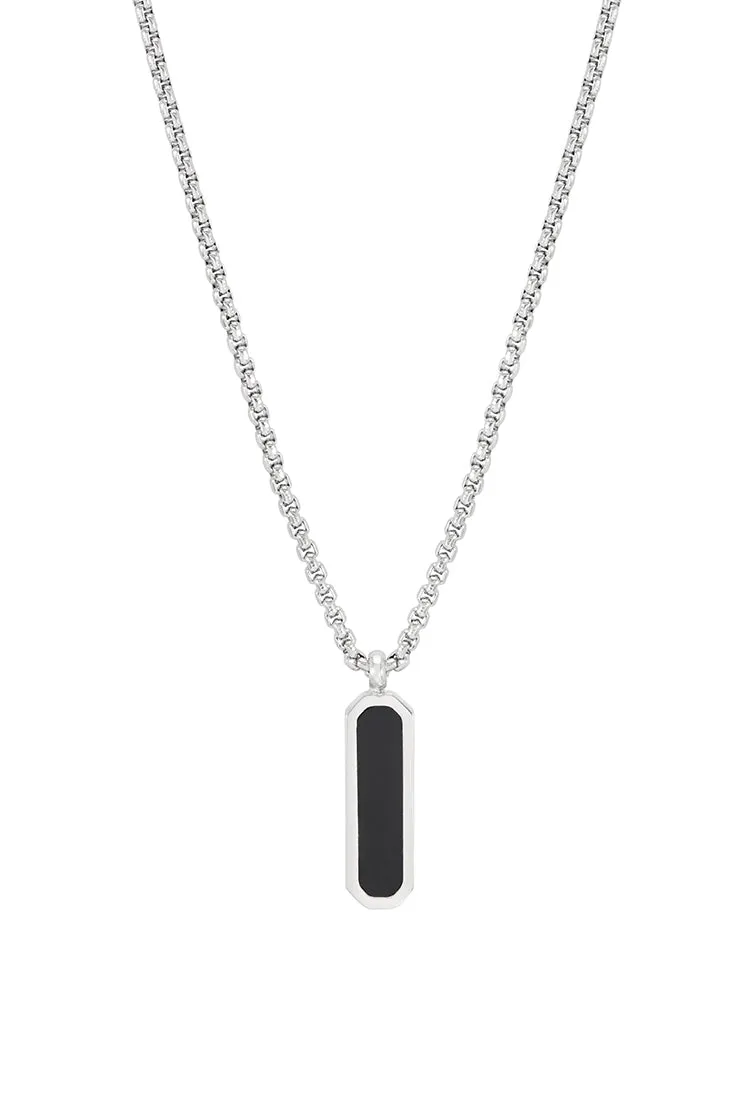 Mens Gemstone Tag Pendant Necklace