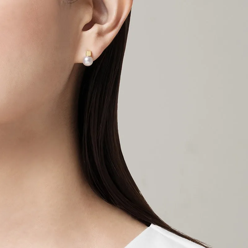 Mikimoto 18K White Gold Akoya Pearl Earrings