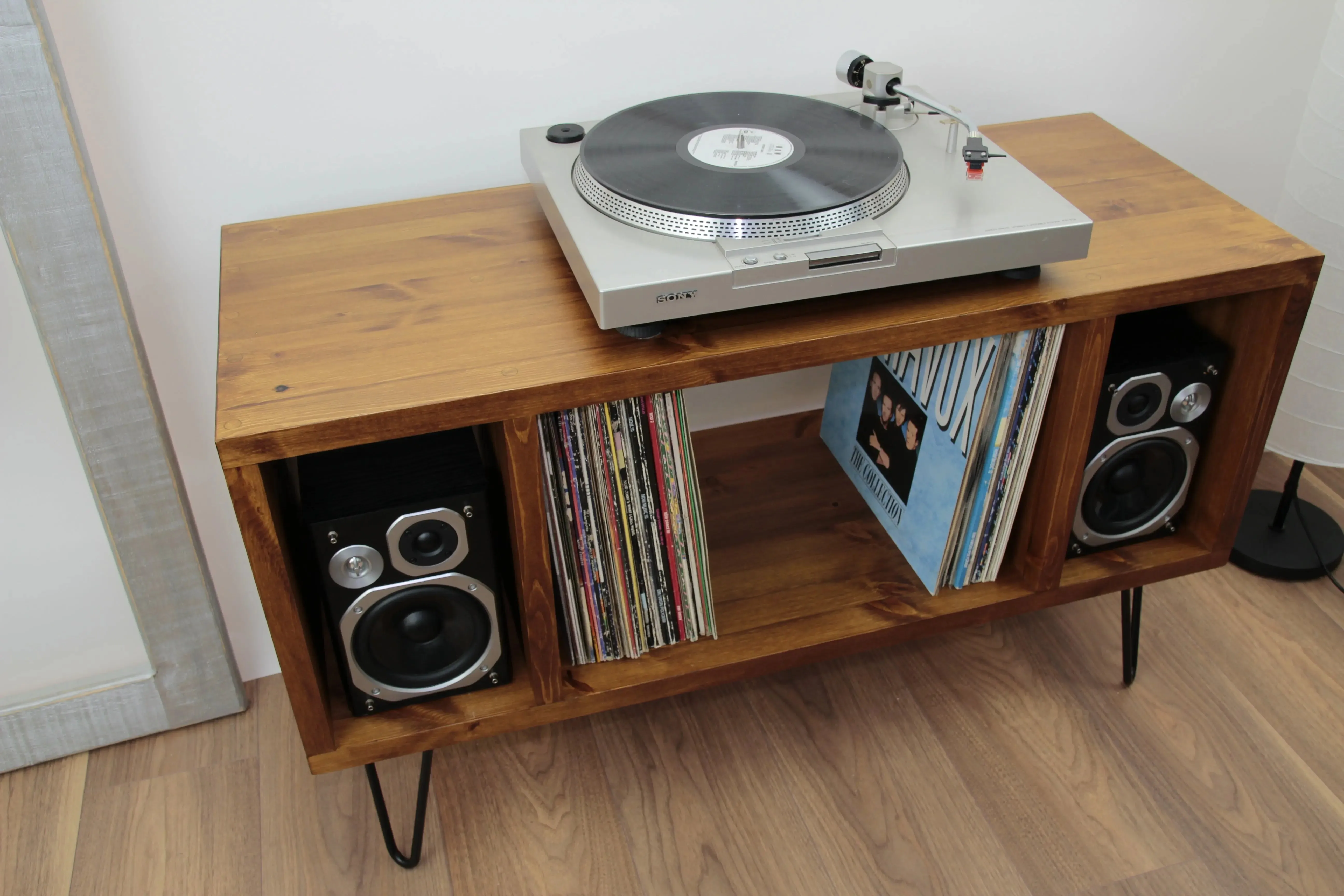 Minimalist Cabinet, Record Player Stand, Entertainment Cabinet, Vinyl Unit - Side Sections